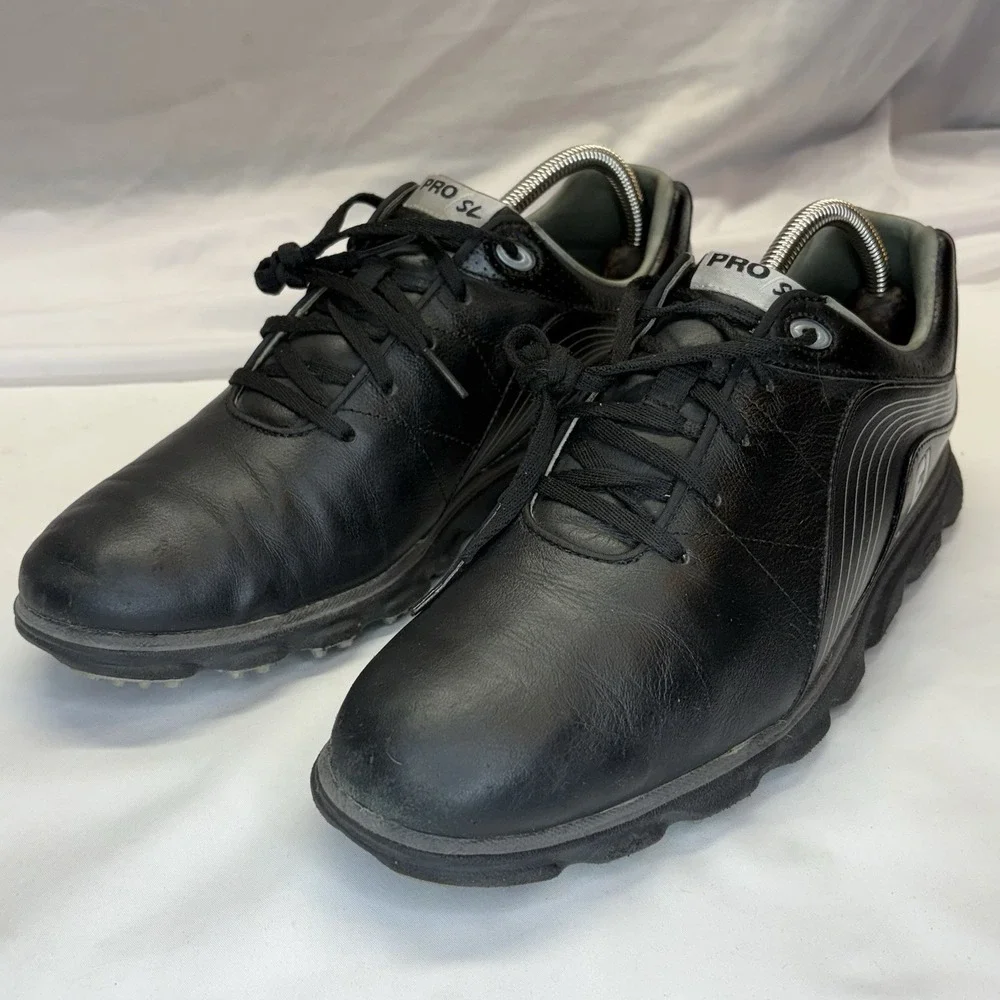 Foot Joy‎ PRO SL Black Soft Spikes Golf Shoes Men's US Size 10 W 53273
